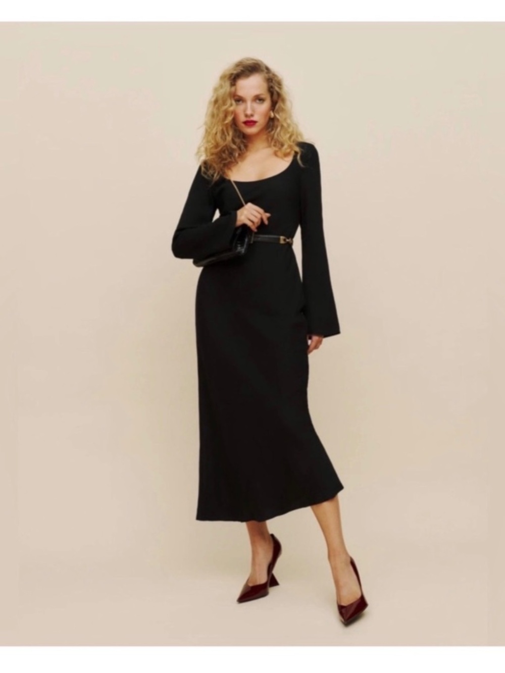 Reformation Kady Dress Black - Size 6